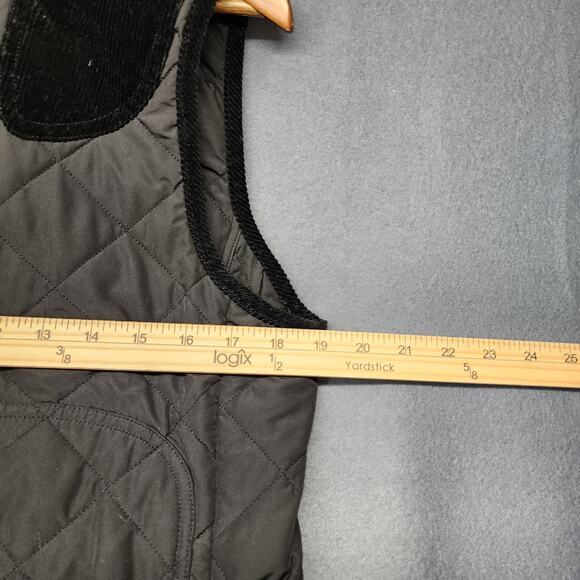 Ralph Lauren LRL Vest Women Large Black Hunting Shooting Corduroy Shoulder Patch - Picture 4 of 10